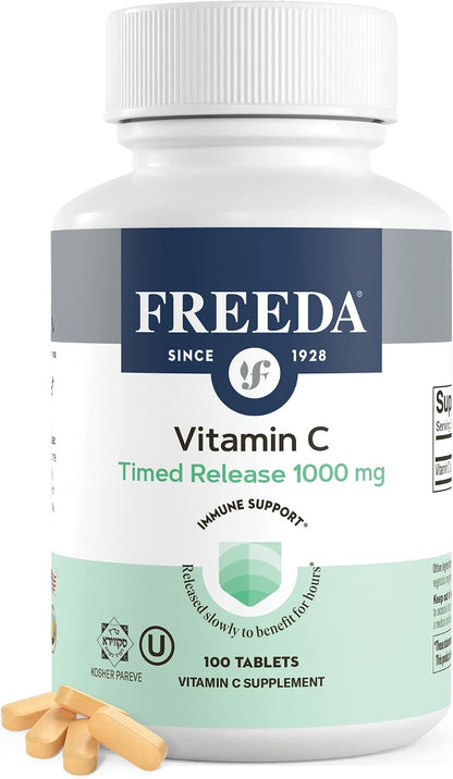 FREEDA Timed Release Vitamin C 1000mg – Slow-Release Tablets (100 Tablets)