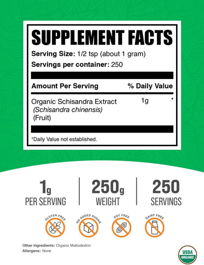 Organic Schisandra Extract Powder – 250g