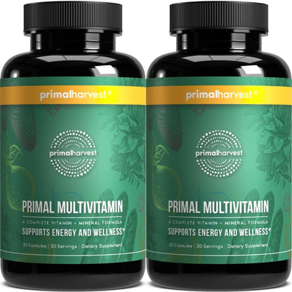 Primal Harvest Multivitamin - Daily Supplement with 21 Essential Vitamins and Minerals for Women and Men