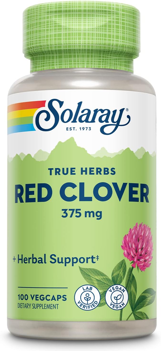 SOLARAY Red Clover 375 mg | Traditional Herbal Support for Women | Non-GMO & Vegan | 100 VegCaps - görsel 1