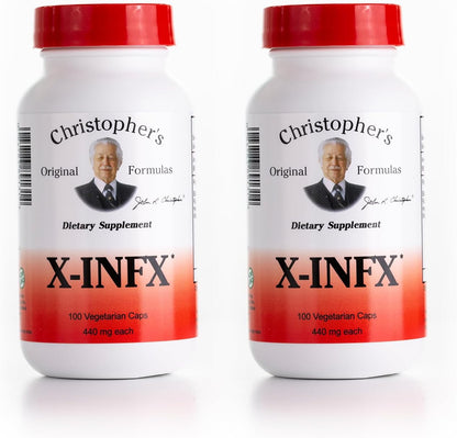 Christopher's Original Formulae X-INFX Formula, Natural Immune Support, 2 Pack, 100 Capsules Each