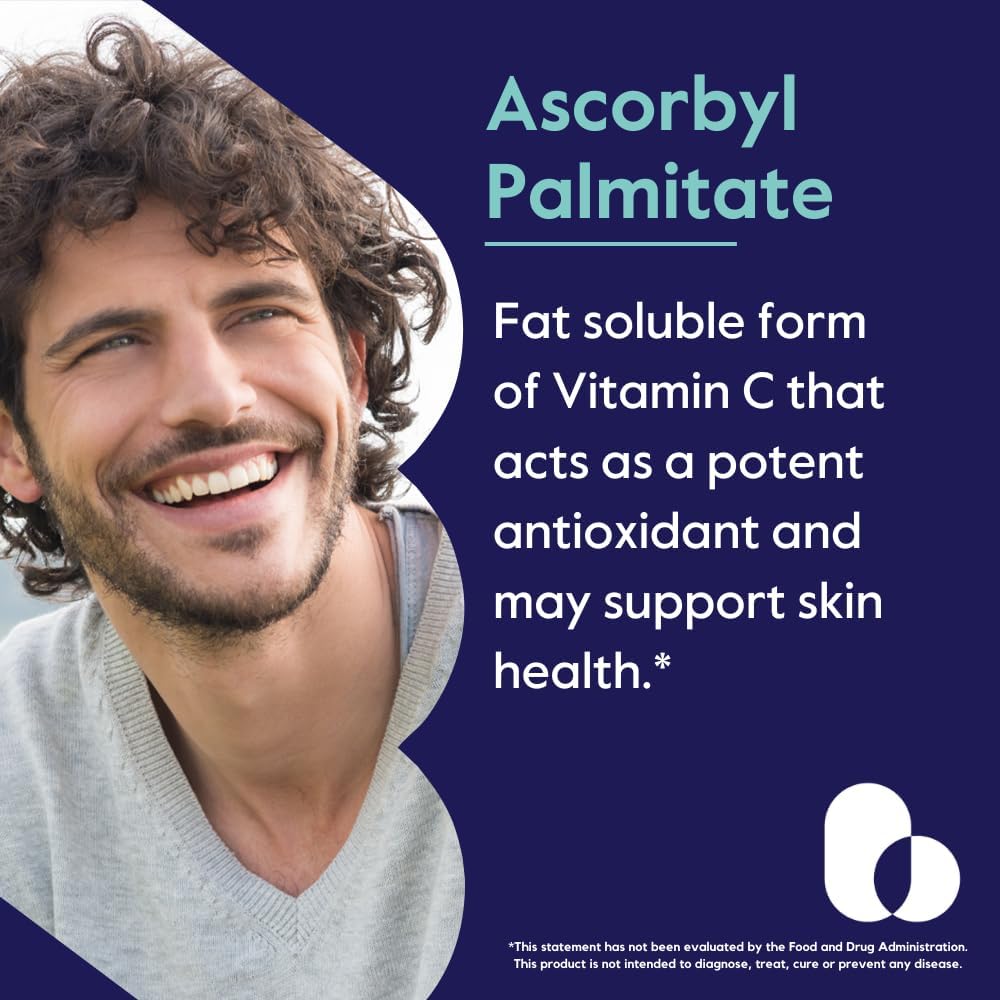BESTVITE Ascorbyl Palmitate 500mg (120 Vegetarian Capsules) - No Stearates - No Fillers - No Flow Agents - görsel 4
