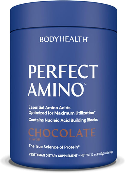 BodyHealth PerfectAmino - BCAA and EAA Powder for Pre and Post Workout - Lemon Lime - 20 Servings