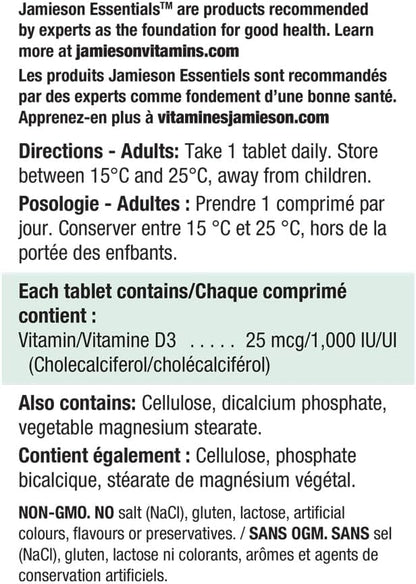 Vitamin D3 1,000 IU, 240 Tablets