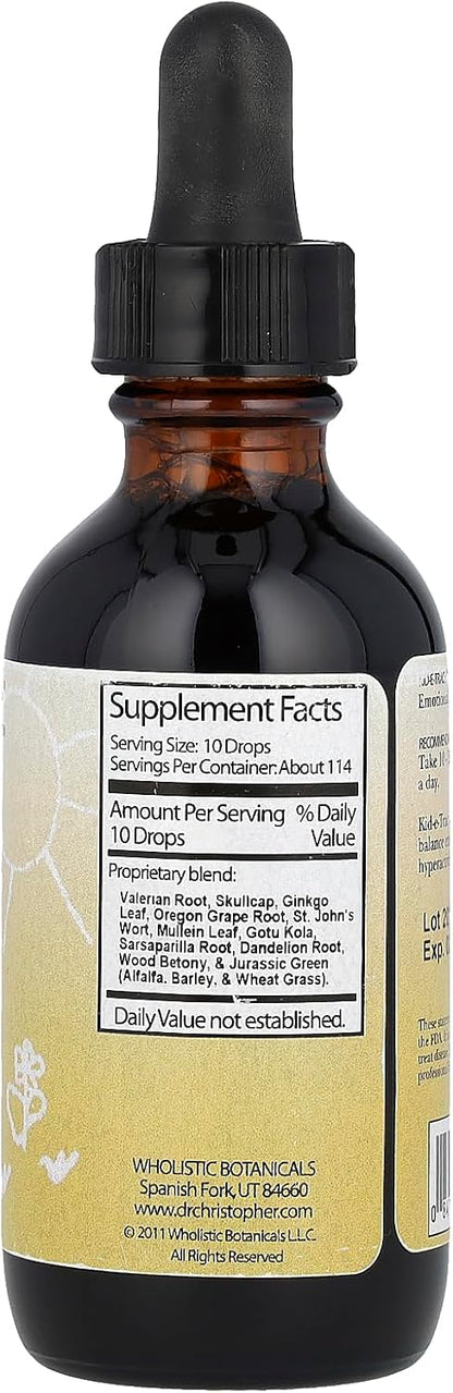 Christopher’s Original Formulae Organic Kid-e-Trac Extract Liquid, Alcohol-Free Children’s Formula, 2 fl oz (56.7 ml)