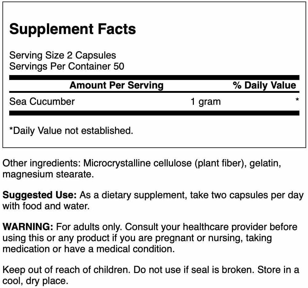 Swanson Sea Cucumber - Joint Health & Mobility Support Supplement (100 Capsules, 5mg Each) - görsel 2