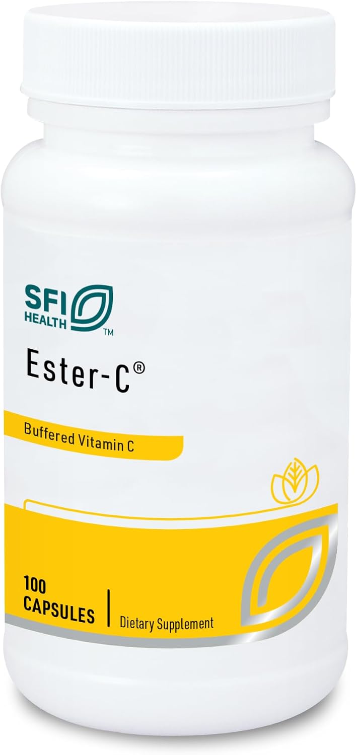Klaire Labs SFI Health Ester-C 500 mg Buffered Vitamin C – Gentle on Stomach – Hypoallergenic – 100 Capsules - görsel 1
