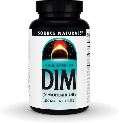 Source Naturals DIM, Diindolylmethane 200mg with BioPerine and Vitamin E - 60 Tablets