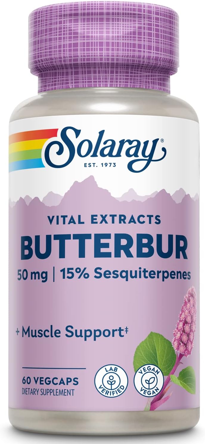 Solaray Butterbur Root Extract 50 mg Supplement – Vegan, Non-GMO, 60 Veg Caps - görsel 1