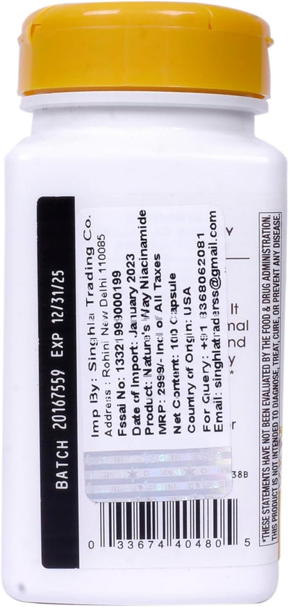 Nature's Way Niacinamide 500mg, 100 Capsules (2-Pack)