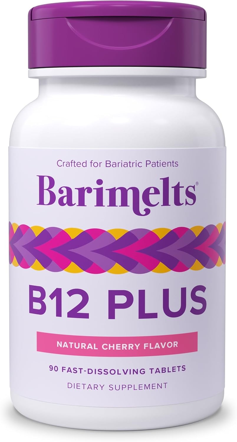 BariMelts Vitamin B12 Plus, 90 Fast-Dissolving Tablets (3-Month Supply) - Sugar-Free Bariatric Vitamins with B12, B6, Folate, Biotin, Natural Cherry Flavour - görsel 1
