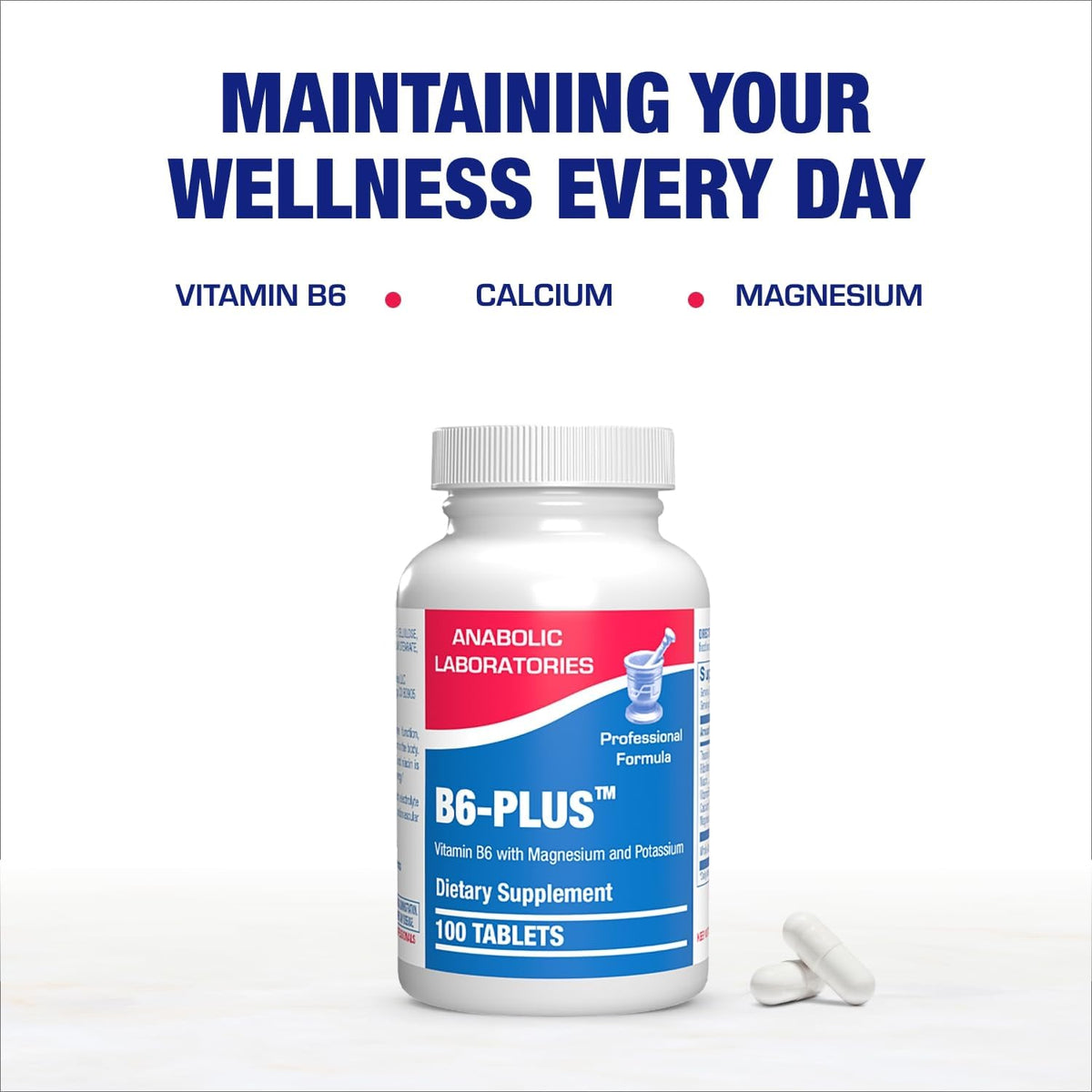Anabolic Laboratories Calcium & Magnesium B6 Supplement - 50mg Vitamin B6 Complex - görsel 9