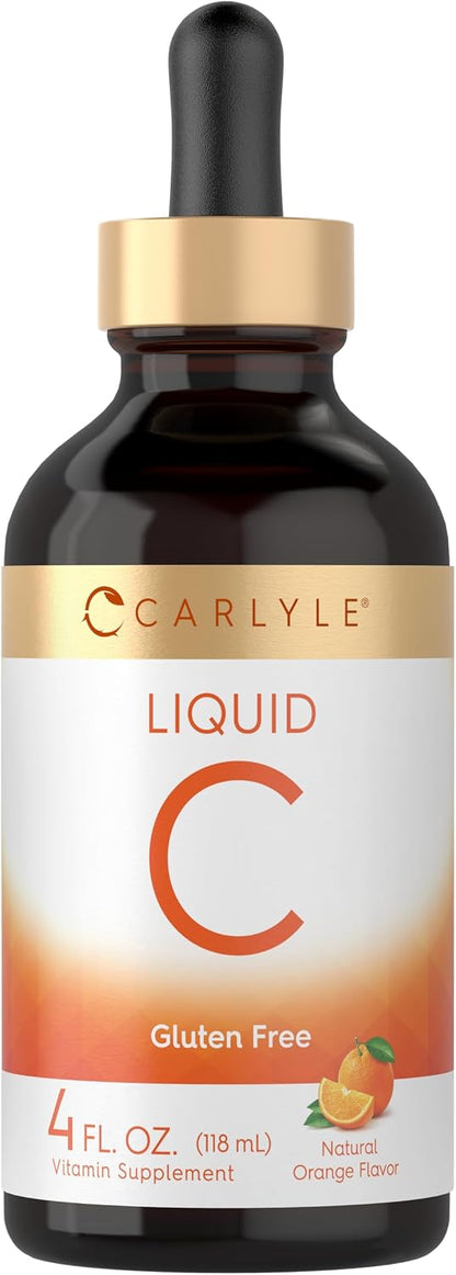 Carlyle Vitamin C Liquid Drops | 118 ml | Orange | Vegan | Non-GMO | Gluten-free