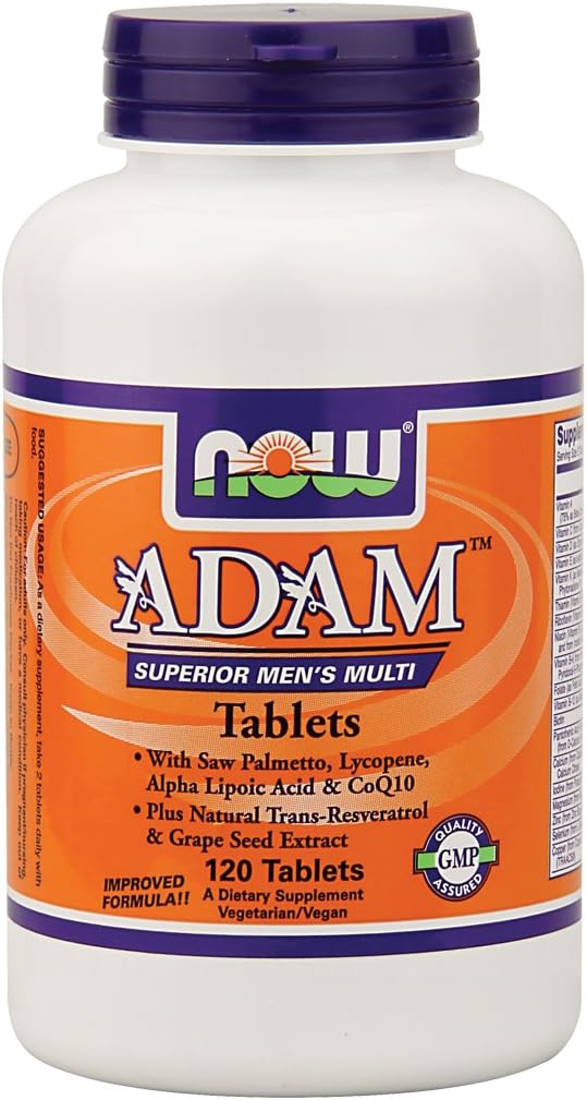 NOW Foods ADAM Superior Men's Multiple Vitamin - 120 Tablets (Pack of 2) - görsel 1