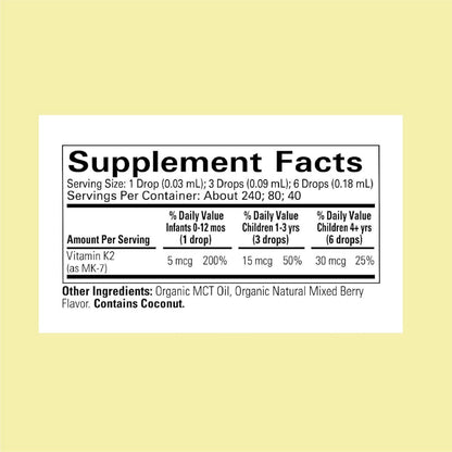ChildLife Essentials Organic Vitamin K2 Drops - Natural Berry Flavour, 0.25 fl oz
