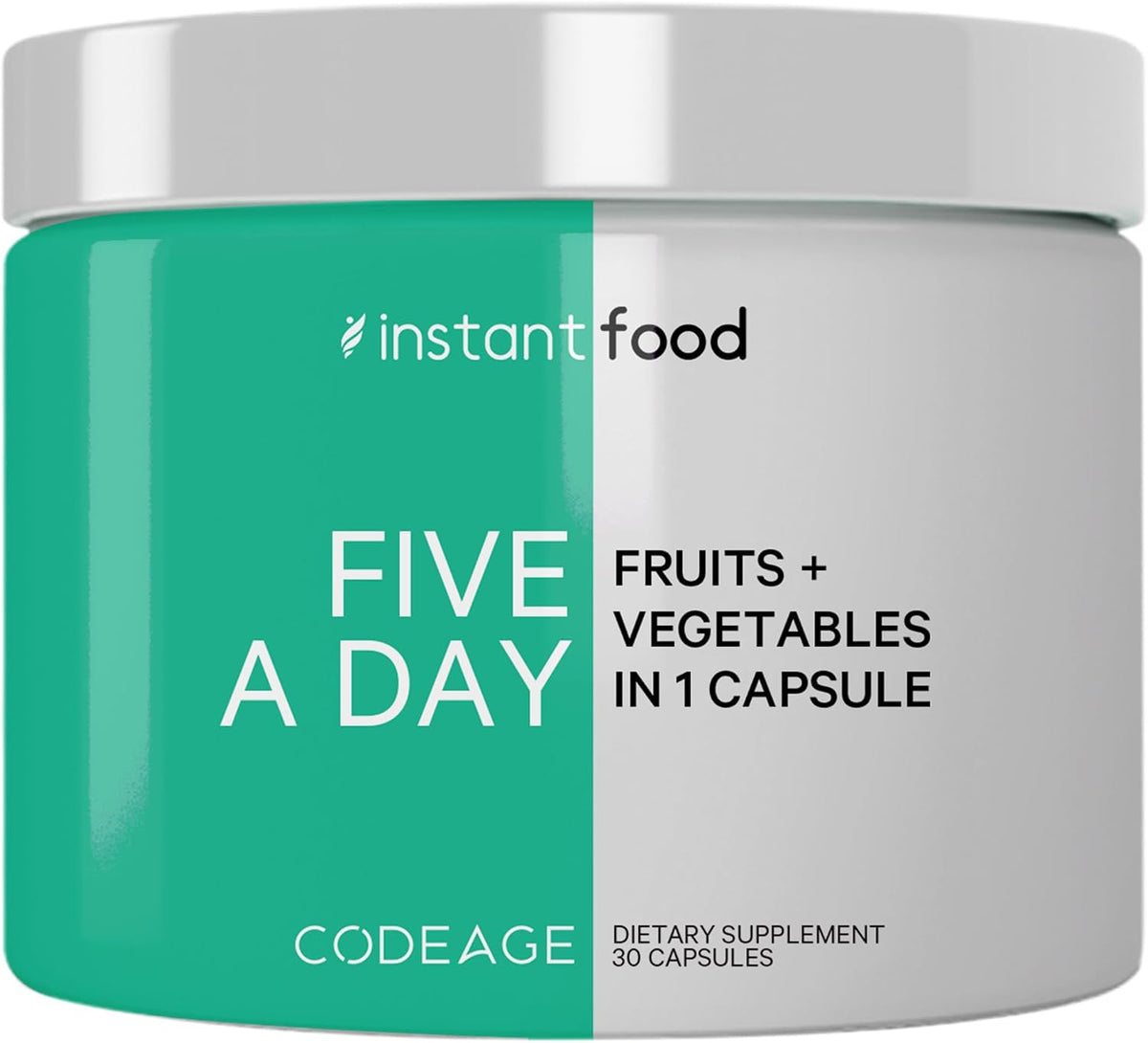 Codeage Instantfood Five A Day, Fruits and Vegetables Nutrients, 30 Capsules - görsel 1