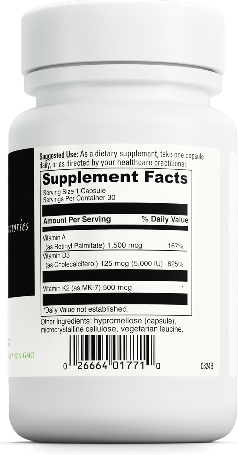 DAVINCI Labs ADK - Vitamin A, D3 & K2 (MK-7) Supplement - 30 Capsules - görsel 2