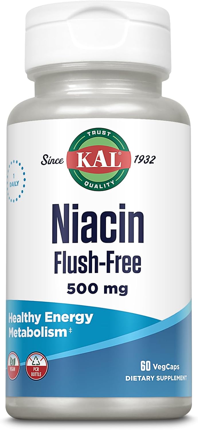 KAL Niacin 500mg Flush Free – Vitamin B3 Supplement - görsel 1