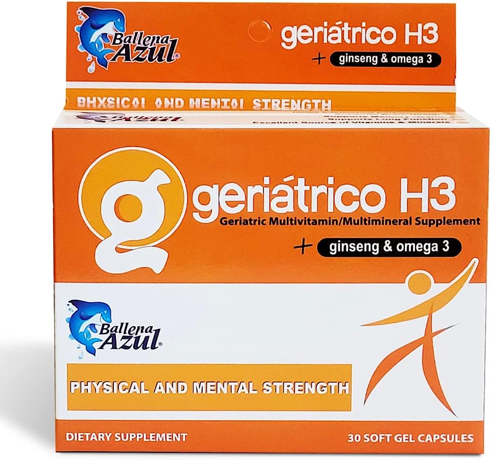 Ballena Azul Dietary Supplements, Geriatric Multivitamins, Ginseng and Omega 3 - görsel 1