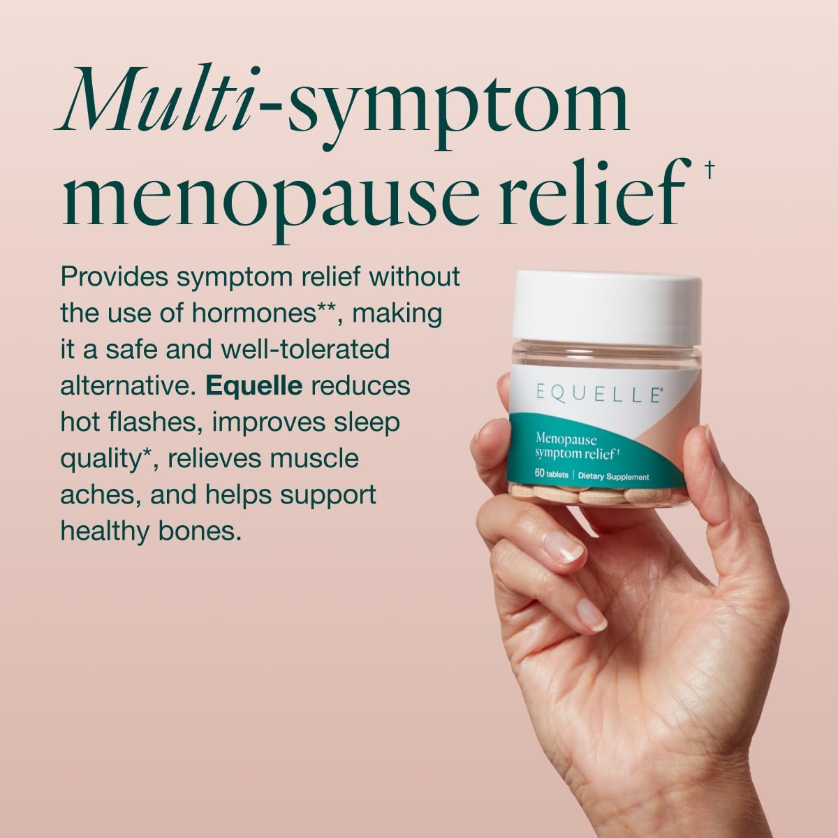 EQUELLE Multi-Symptom Perimenopause & Menopause Relief – Hormone-Free, Plant-Based S-Equol – 60 Tablets (1 Month Supply) - görsel 2