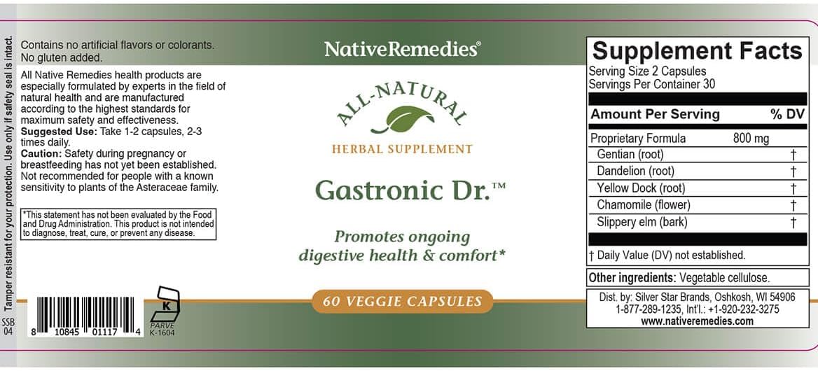 Native Remedies Gastronic Dr. - Natural Herbal Digestive Supplement for Dogs, 60 Veggie Caps - görsel 5
