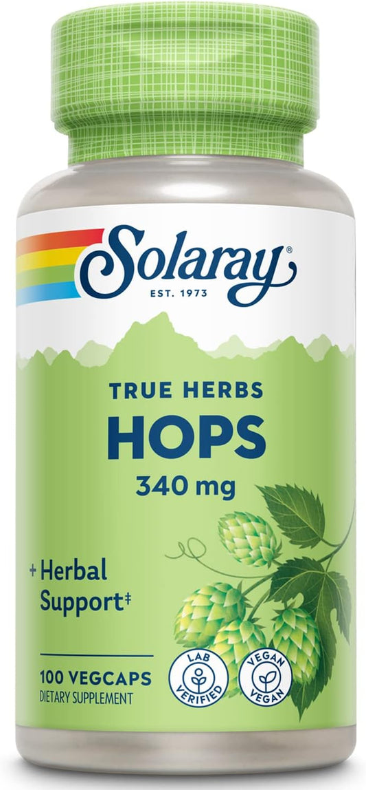 Solaray Hops Cone 340mg - 100 Vegan Capsules