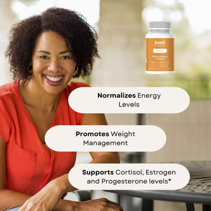 Besti Supplements Daily Perimenopause Support – Probiotic & Prebiotic Blend – Supports Overall Wellbeing – 90 Capsules