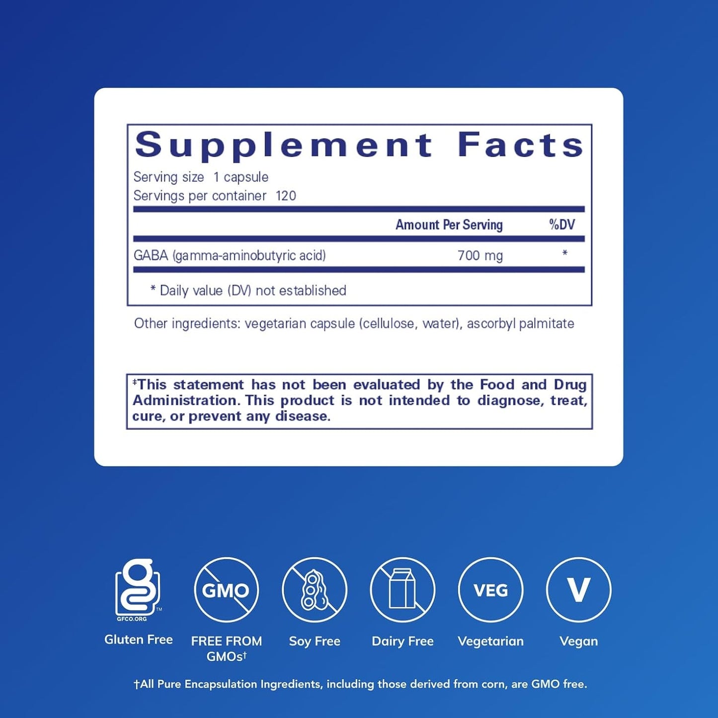 Pure Encapsulations GABA – 120 Capsules - görsel 2