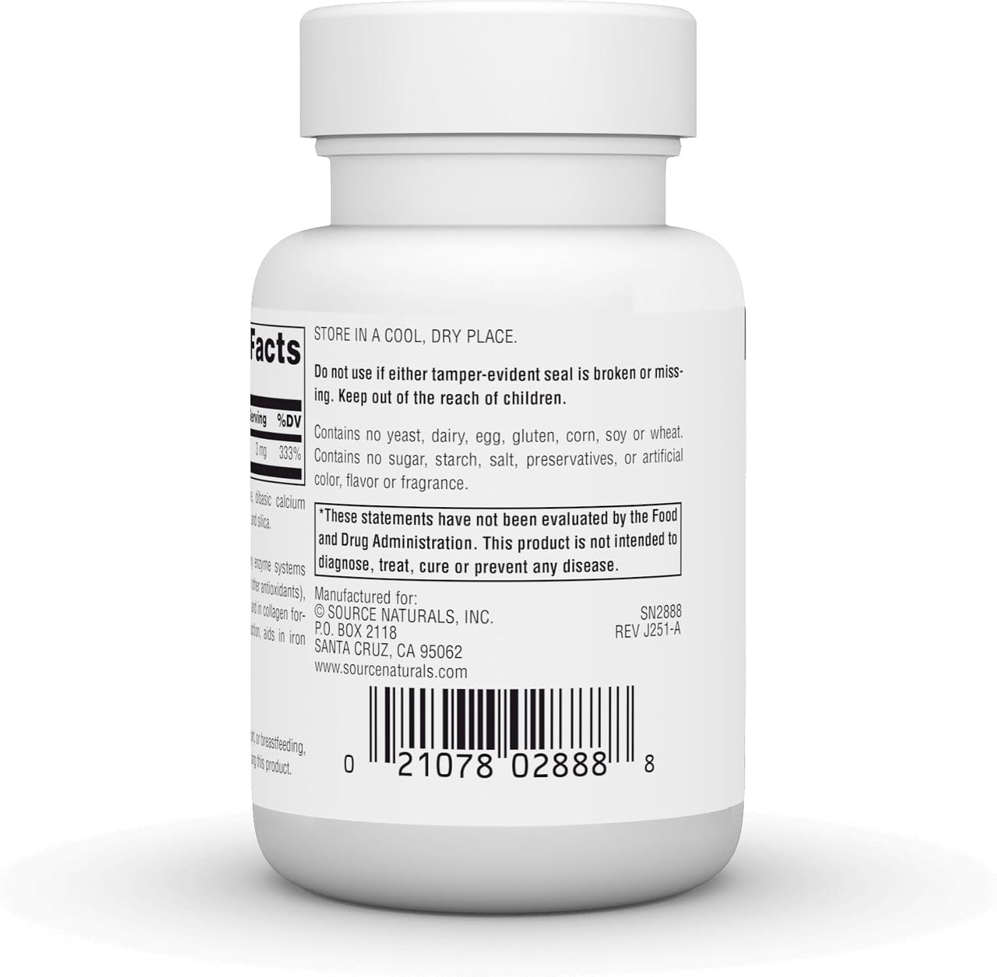 Source Naturals Copper, 3 mg – 60 Tablets - görsel 3