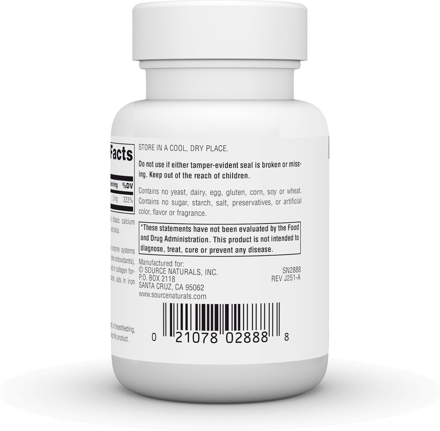 Source Naturals Copper, 3 mg – 60 Tablets - görsel 3