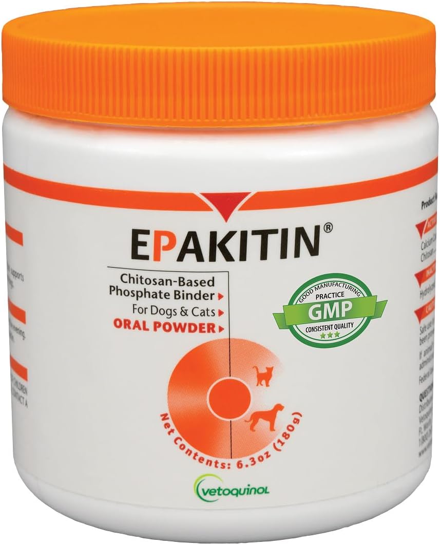 Vetoquinol Epakitin Chitosan-Based Phosphate Binder for Cats & Dogs – Renal Support Supplement Powder, 300g - görsel 10