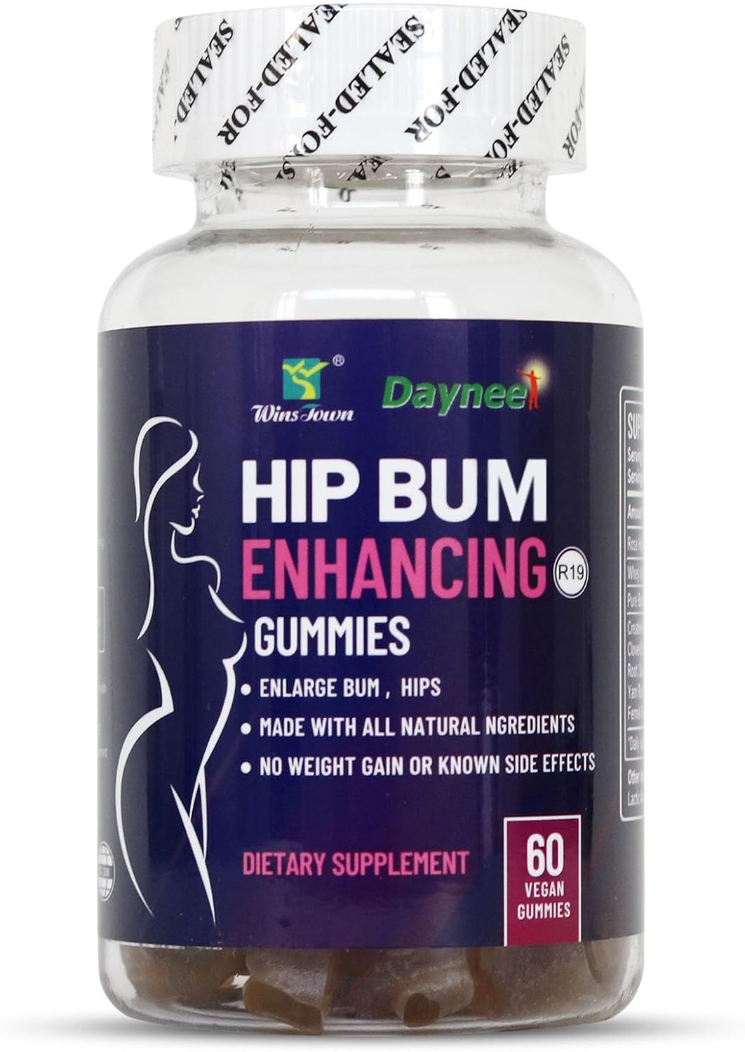 Hips & Butt Enhancement Gummies, Vegan, 60 Ct | Buttocks Multivitamins for Women - görsel 1