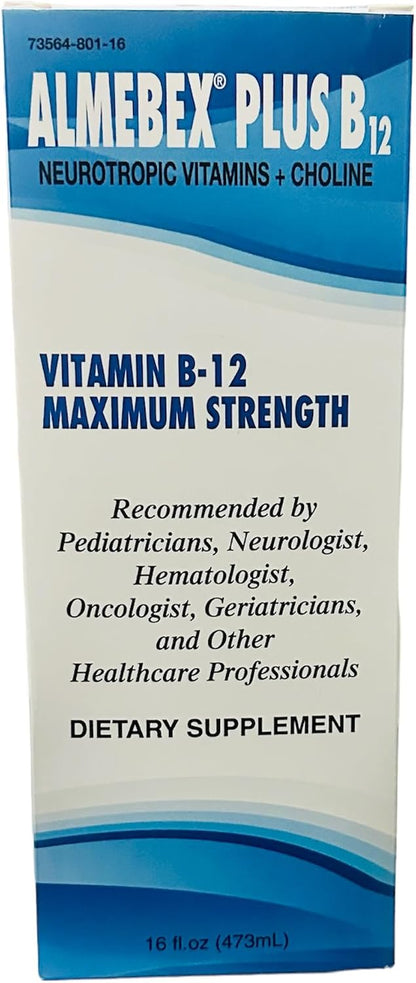 Almebex Plus B12, Neurotropic Vitamins and Choline, 473 ml