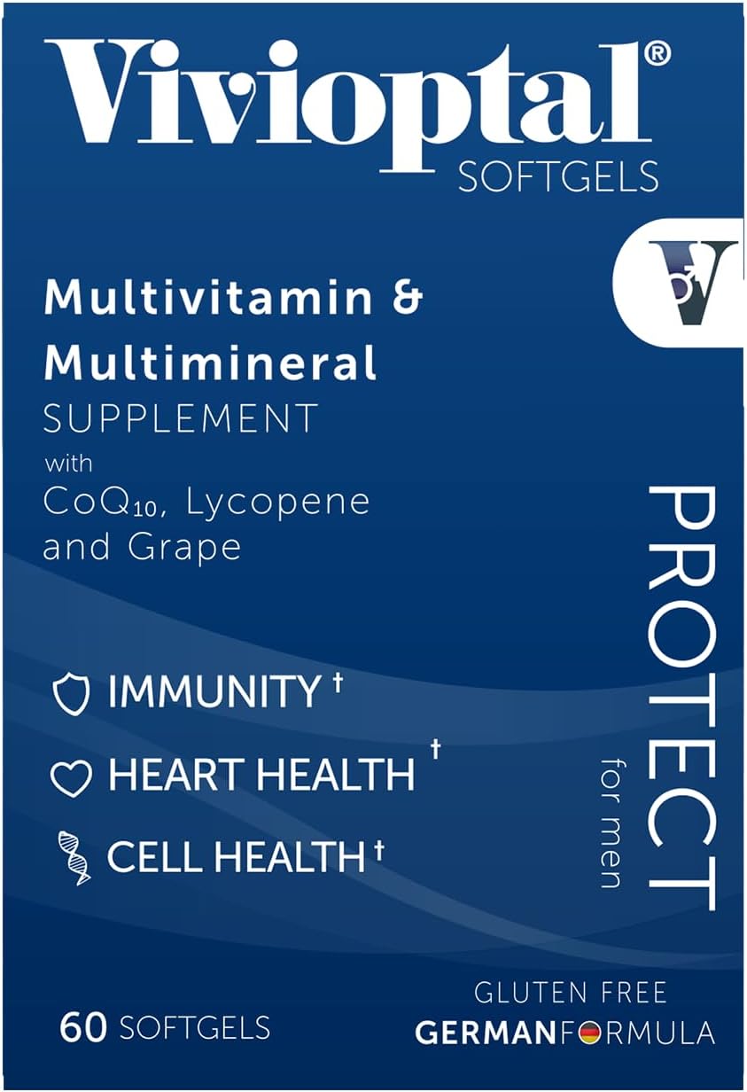Vivioptal for Men Multivitamin & Multimineral – 30 Capsules with CoQ10, Lycopene & Resveratrol – Gluten-free – German Formula - görsel 2