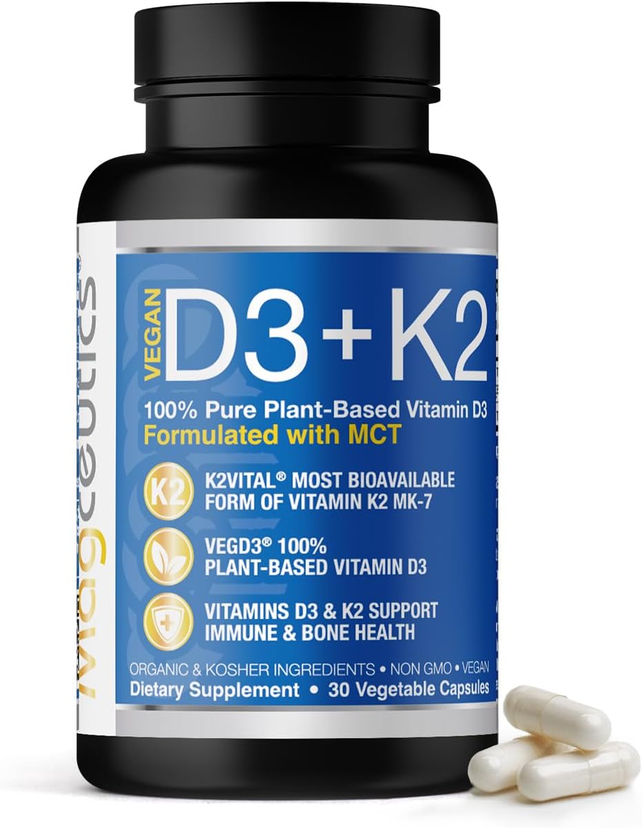 Magceutics Vitamin D3 K2 with MCT, 5000 IU Vegan D3 & 100 mcg MK7 K2 - 30 Capsules - görsel 1