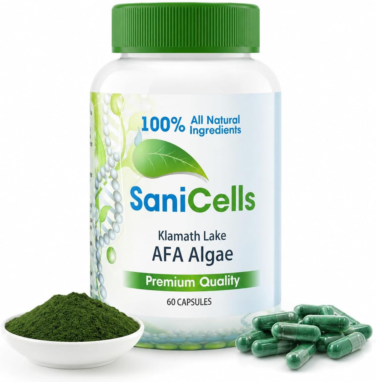 TROYA Sani Cells AFA Blue-Green Algae Capsules - Organic Superfood for Energy and Mental Clarity - görsel 1