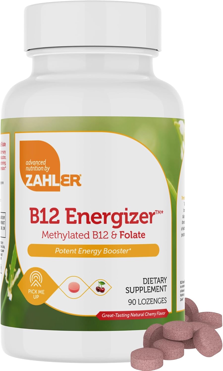 Zahler Energizer+ Vitamin B12 5000 mcg Lozenges, Natural Cherry Flavour, 120 Lozenges - görsel 9