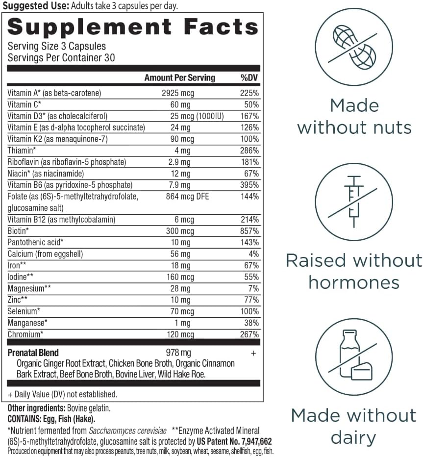 Ancient Nutrition Prenatal Multivitamin, 90 Capsules - görsel 3