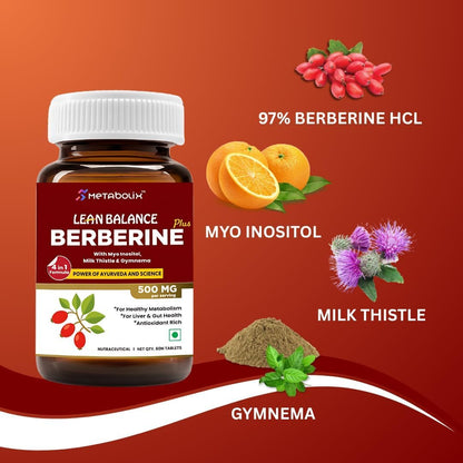 Metabolix Lean Balance Berberine Plus – Weight Management & Hormonal Balance Supplement 4-in-1