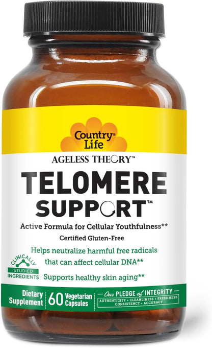 Country Life Ageless Theory Telomere Support – 60 Capsules – Vegan & Gluten-free Anti-Ageing Supplement