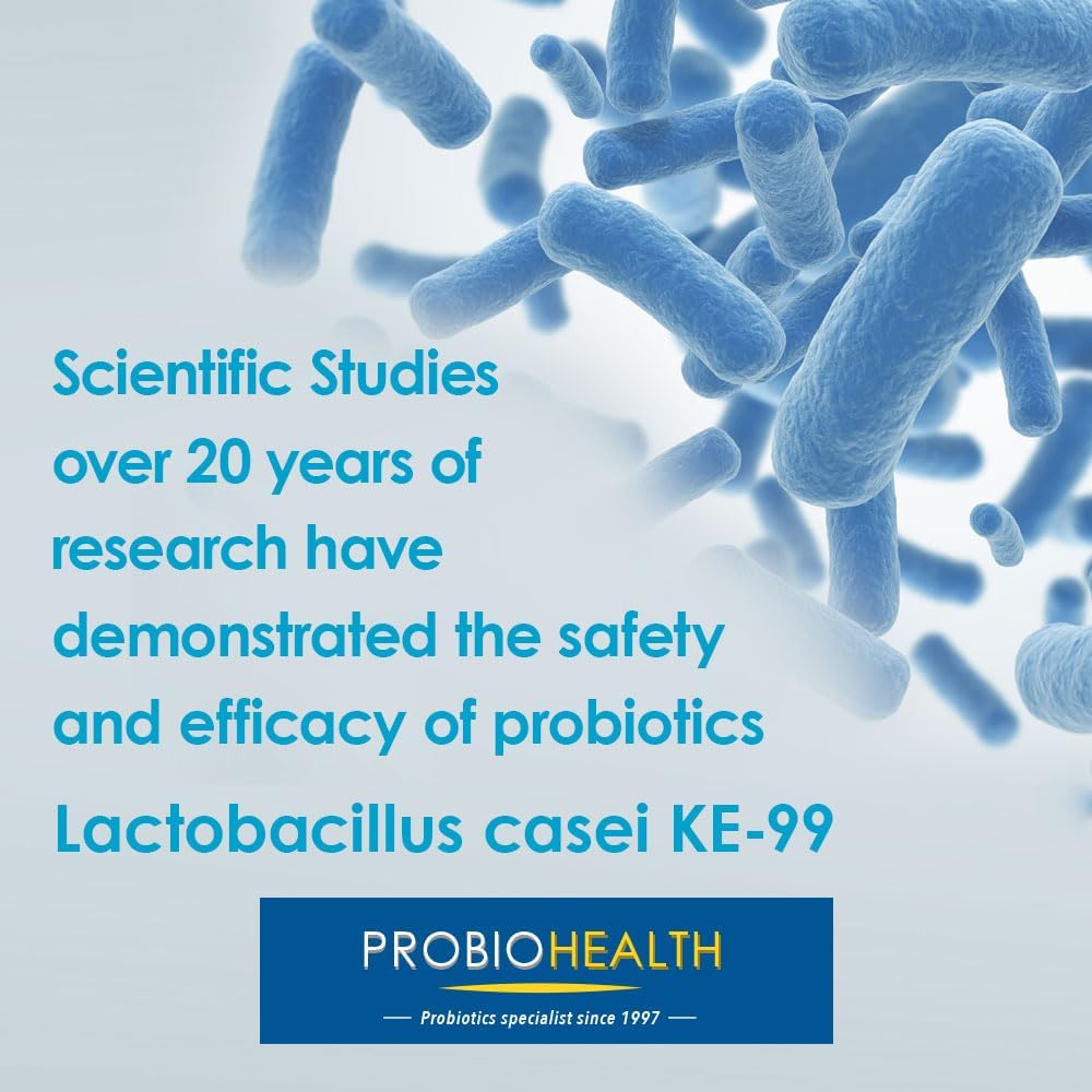 Probiohealth Probiotics 6 Billion CFU – Lactobacillus casei KE-99, FOS, Trehalose, Vegetarian Capsules (60 Count) - görsel 4