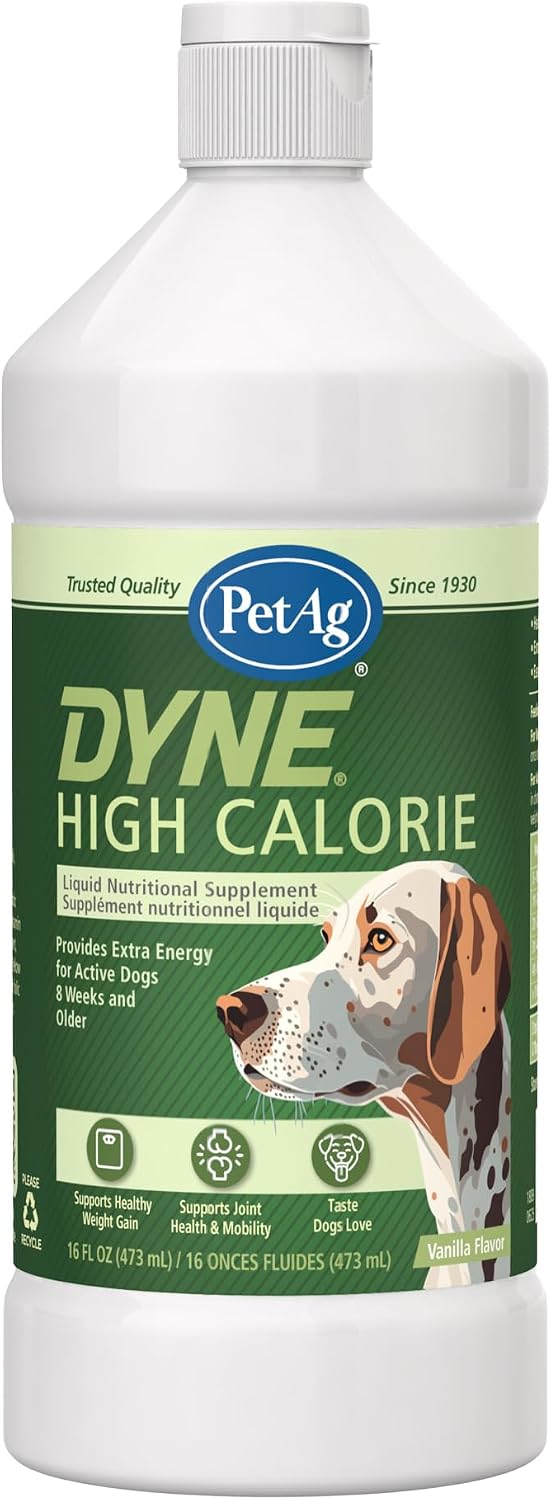 PetAg Dyne High Calorie Liquid Nutritional Supplement for Dogs & Puppies (8 Weeks+) - 16 oz, Sweet Vanilla Flavour - görsel 1