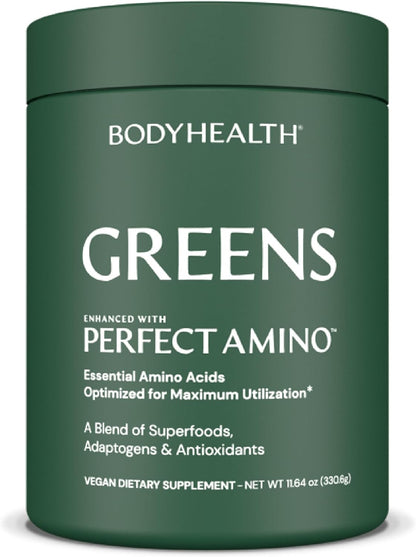 BodyHealth Perfect Greens Formula - Superfood Green Apple Smoothie Powder (30 Servings)