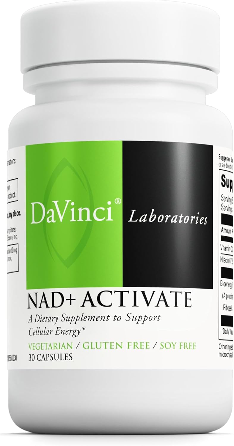 DAVINCI Labs NAD+ Activate - NAD Supplement with Vitamin C & Niacin - 30 Capsules - görsel 1