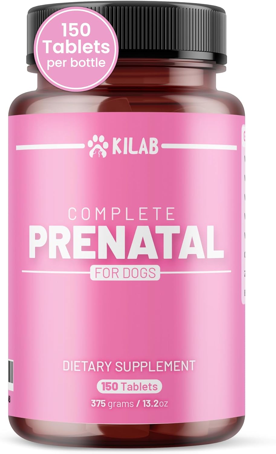 Kilab Complete Prenatal Vitamins for Dogs – 150 Tablets with Iron, Choline, Zinc, DHA and Probiotics - görsel 1