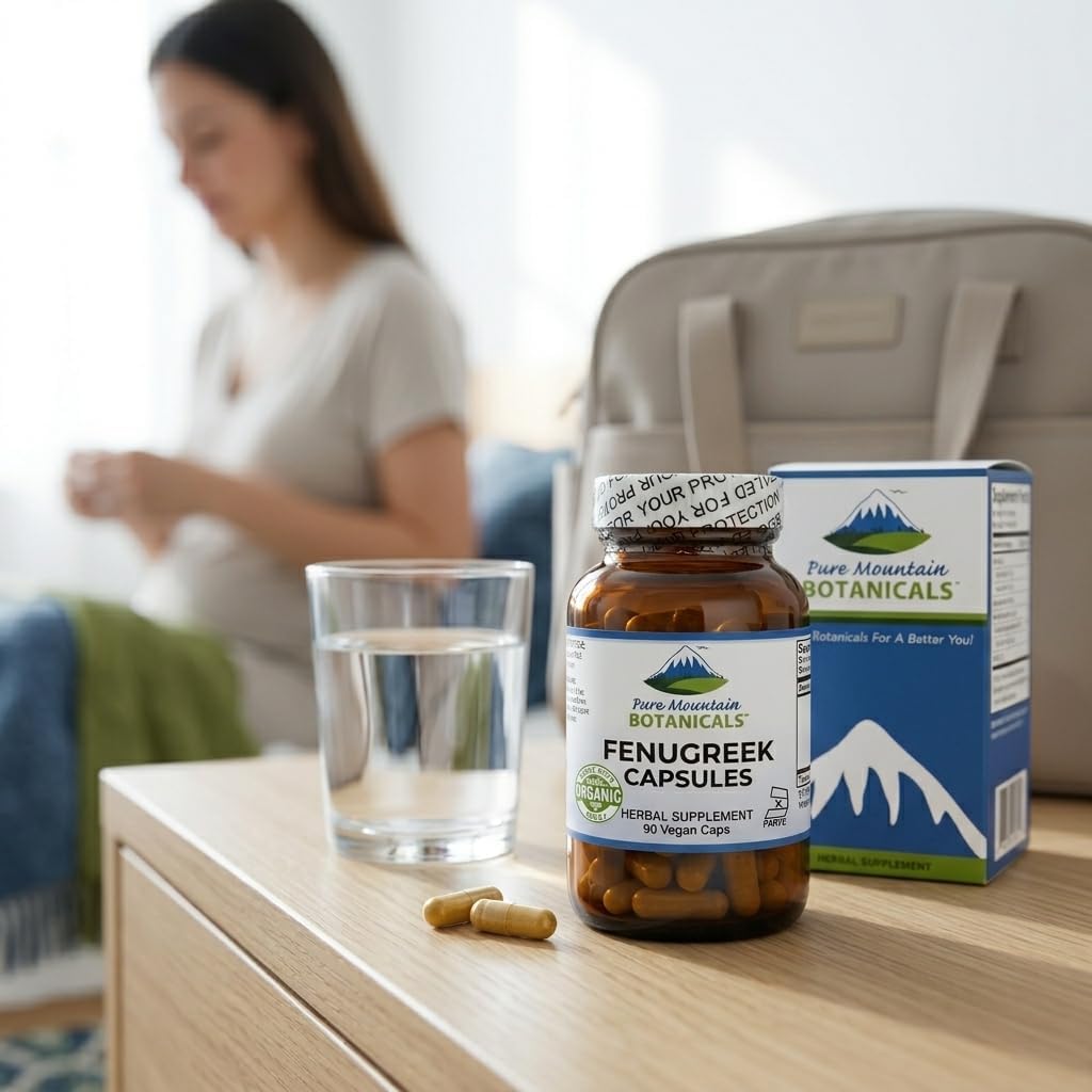 Pure Mountain Botanicals Organic Fenugreek Capsules 600mg - 90 Vegan Capsules - görsel 8