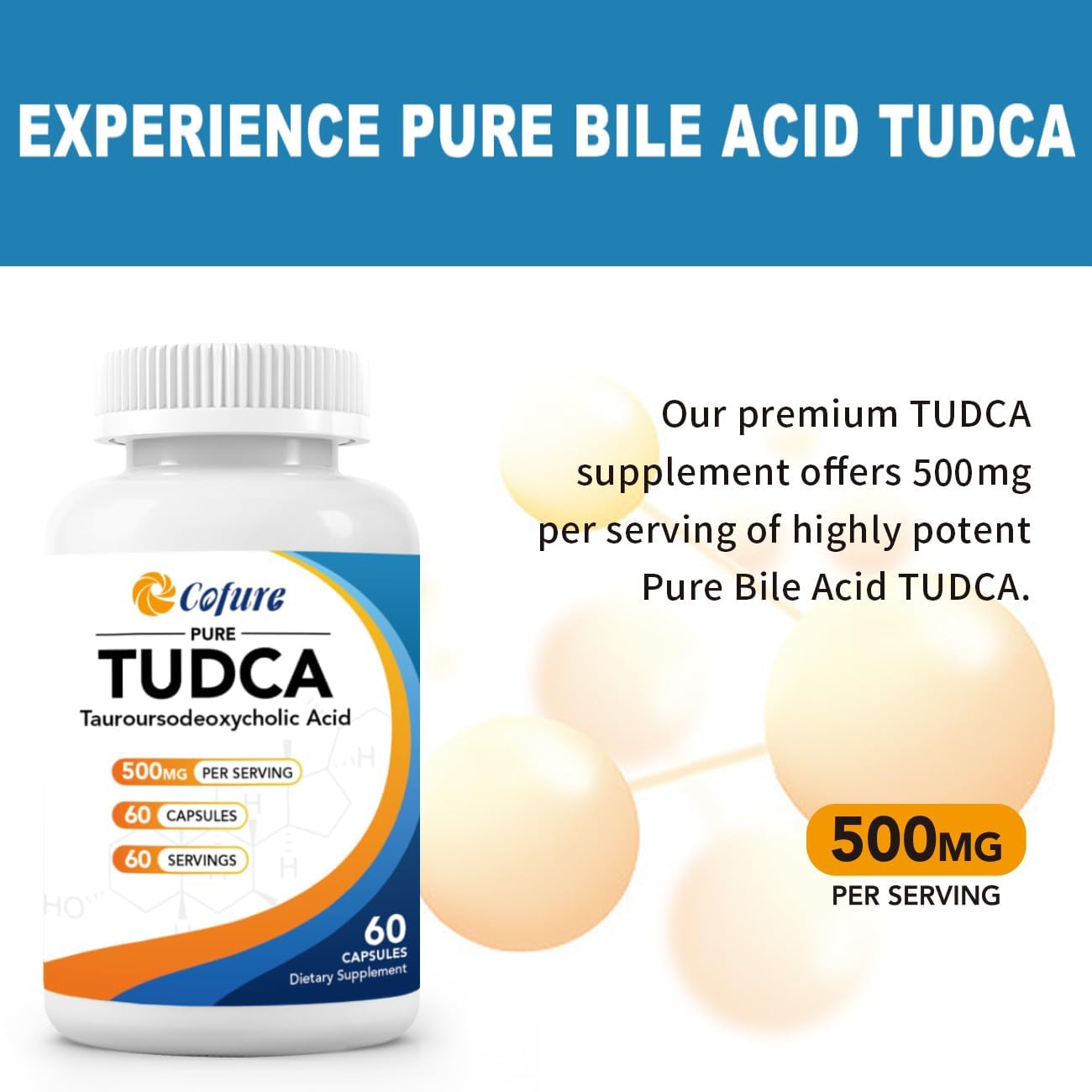TUDCA 500mg Supplement – Liver and Gallbladder Support – Vegan, Gluten-free, Non GMO – 60 Capsules - görsel 3
