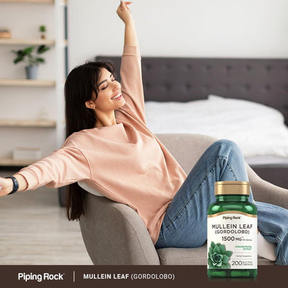 Piping Rock Mullein Leaf Extract | 200 Capsules | Gordolobo Herb Supplement | Non-GMO, Gluten-free