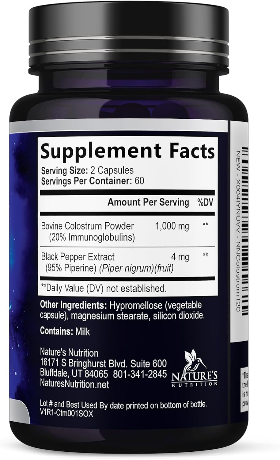 Colostrum Supplement 1000mg Per Serving – Max Strength 20% Immunoglobulins for Gut & Immune Support – Natural Bovine Powder for Muscle, Skin & Hair Support – Unflavoured & Bottled in the USA – 120 Capsules - görsel 9