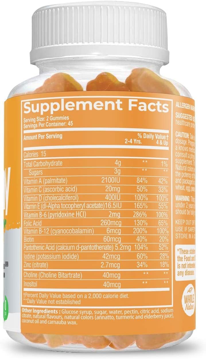 Children's Multivitamin Gummies – Complete Daily Essentials, 90 Gummies, Fruit Flavour, No Artificial Sugar, Dairy & Gluten-free - görsel 6